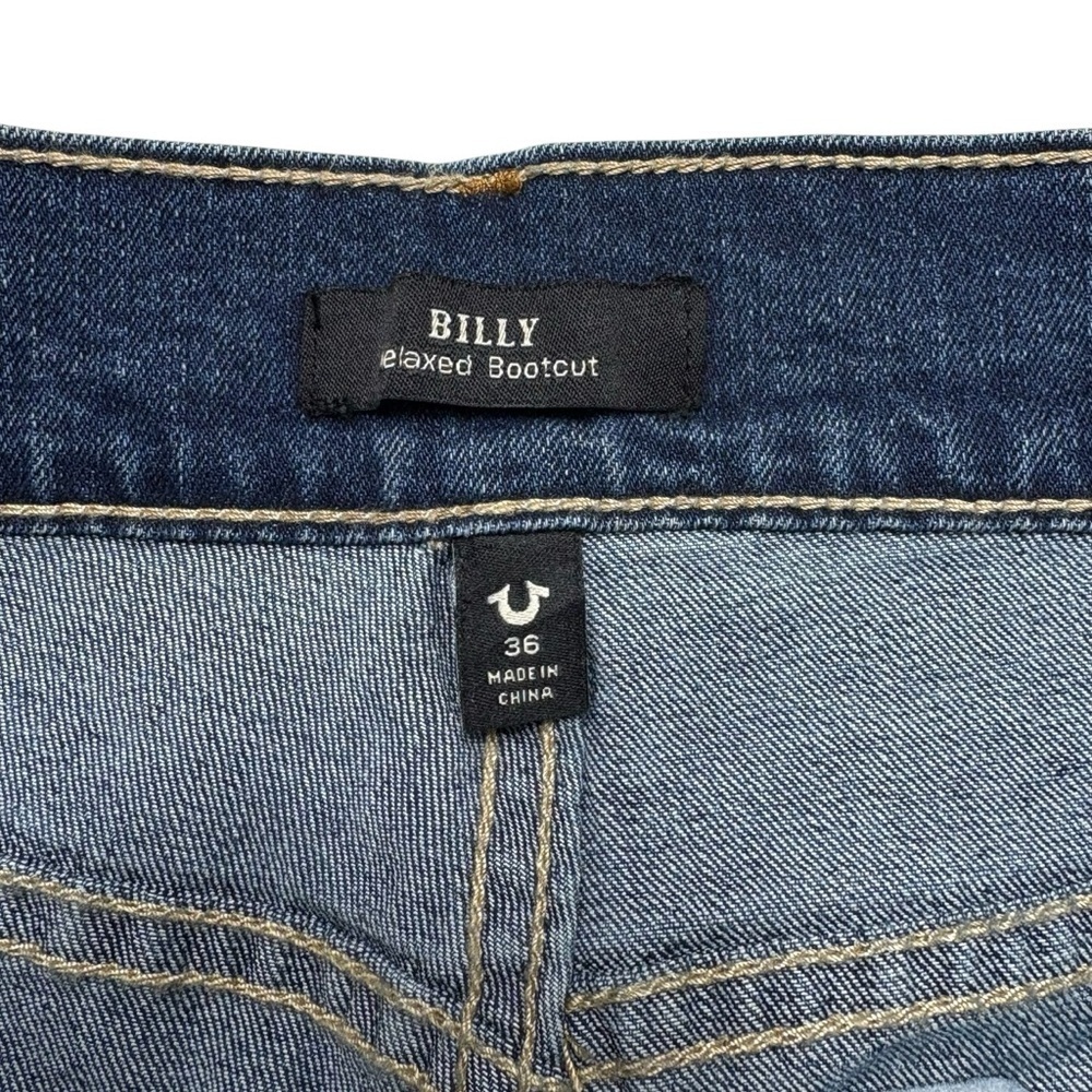NEW True Religion Billy Flap Bootcut Jeans Size 36 Blue Relaxed Fit 36 x 33.5 - Picture 12 of 14